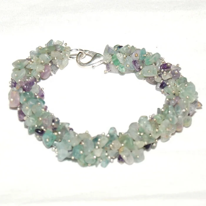 Beautiful Aquamarine Chips Gemstone Bracelet Handmade Bracelet in Best Price From Wholesaler