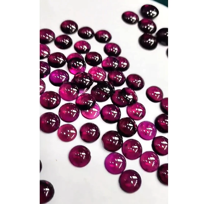 140 Pcs Of Natural Rodolite Garnet 7mm 9mm 12mm Round Cabochon 400 cts lot Iroc sales High quality gemstone loose stone cab