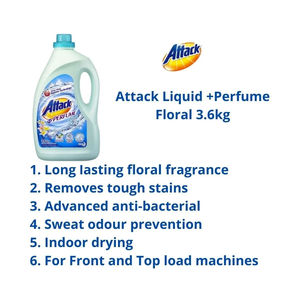 Top-quality Household High Foam Perfume Floral Attack Detergent Laundry Liquid 3.6kg Suitable for Overnight & Indoor drying