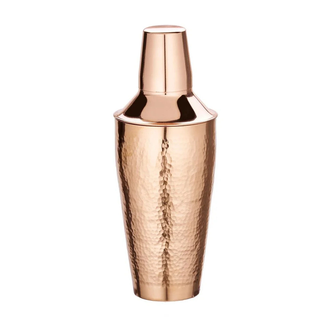 Best Selling Design Copper and Steel Cocktail Shaker Metal Unique Design Handmade Drink Mixing Cocktail Shaker Set
