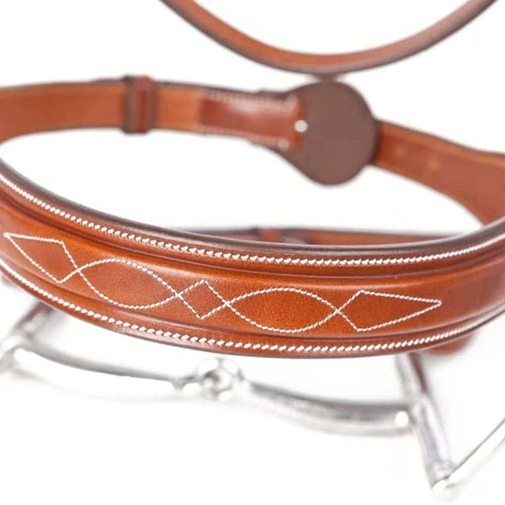 Fancy Stitched Leather English Bridle and Reins Wholesale