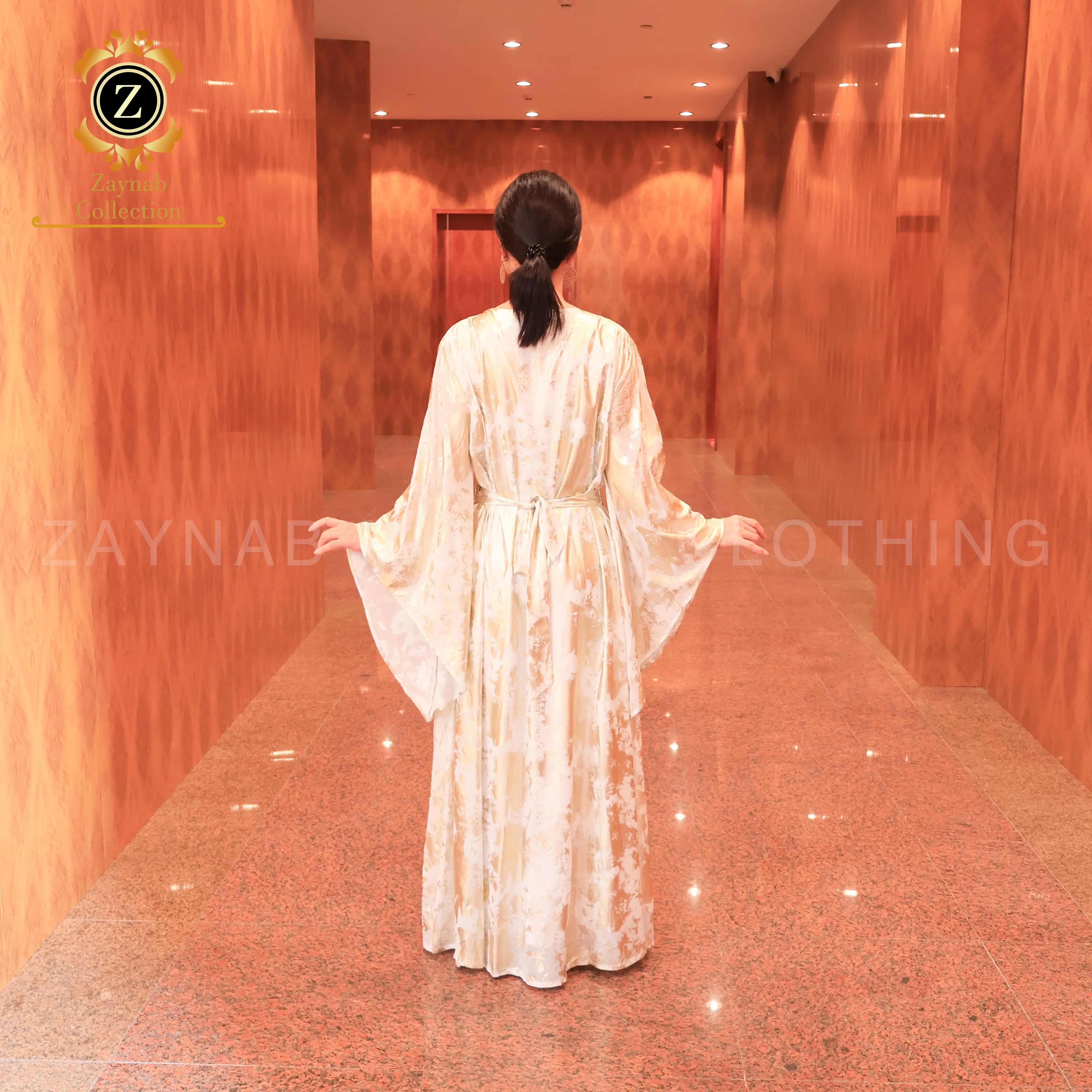 Zaynab Evening Dress Abaya Muslim Dresses Dubai Robe Gold Embroidered Velvet  Abaya Eid Dubai Evening Dress Abaya