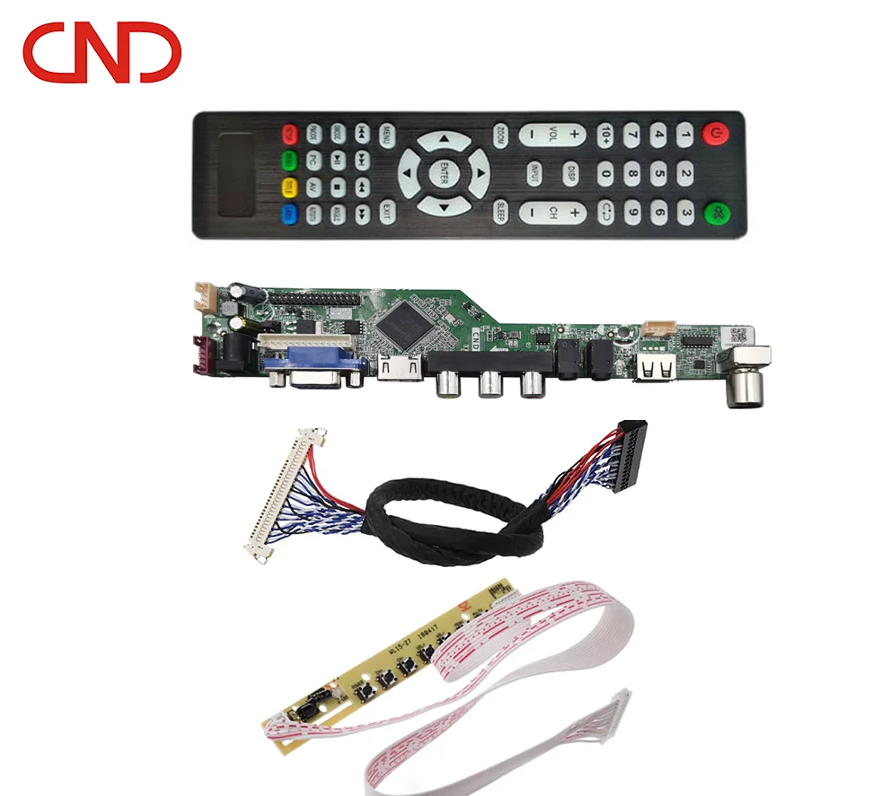 LCD Controller Board LVDs TV Circuit Board FHD 1920x1080 VGA AV USB Universal TV Motherboard for 10.1-65 LCD TV