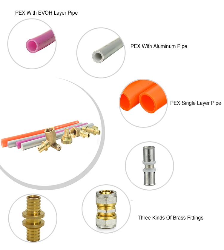 IFAN OEM Accesorios PEX Multicapa Fontaneria Multilayer Pressfittings PEX AL PEX Pipe Brass Press Fittings for Gas Pipe System