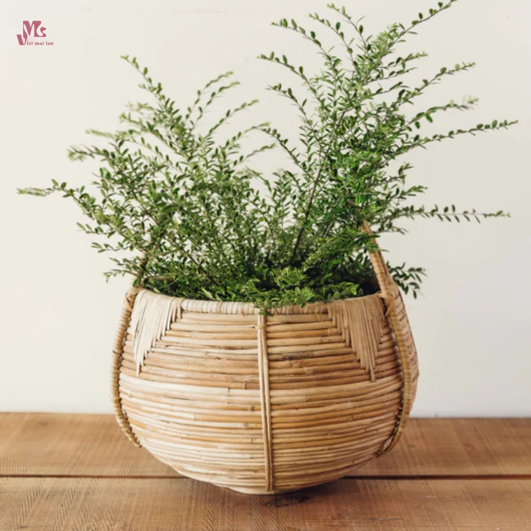 wholesale woven rattan flowerpot handmade stackable planter flower pots & planters Made in Vietnam