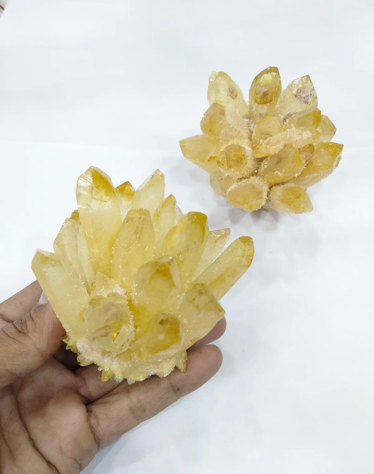 Gemstone Citrine Quartz Family Cluster points Citrine Clusters from Indian Exporters  From Amayra Crystals Exports