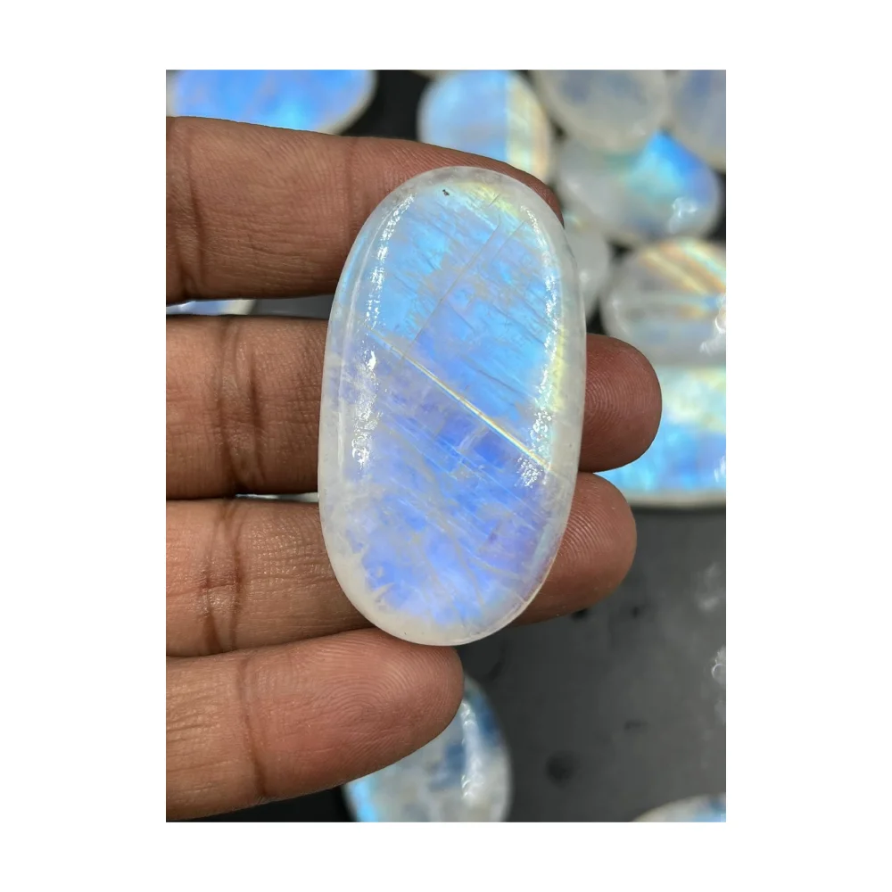Оптовая цена натуральный синий огонь Радужный Лунный Камень кабошон очень большой размер Смешанная форма смешанный 40 мм до 70 приблизительно