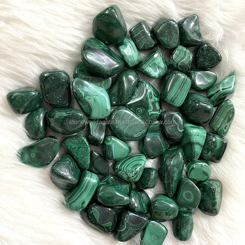 Wholesale Natural Malachite Tumbled Stone Polished Malachite Tumbled Gravel Stone For Healing