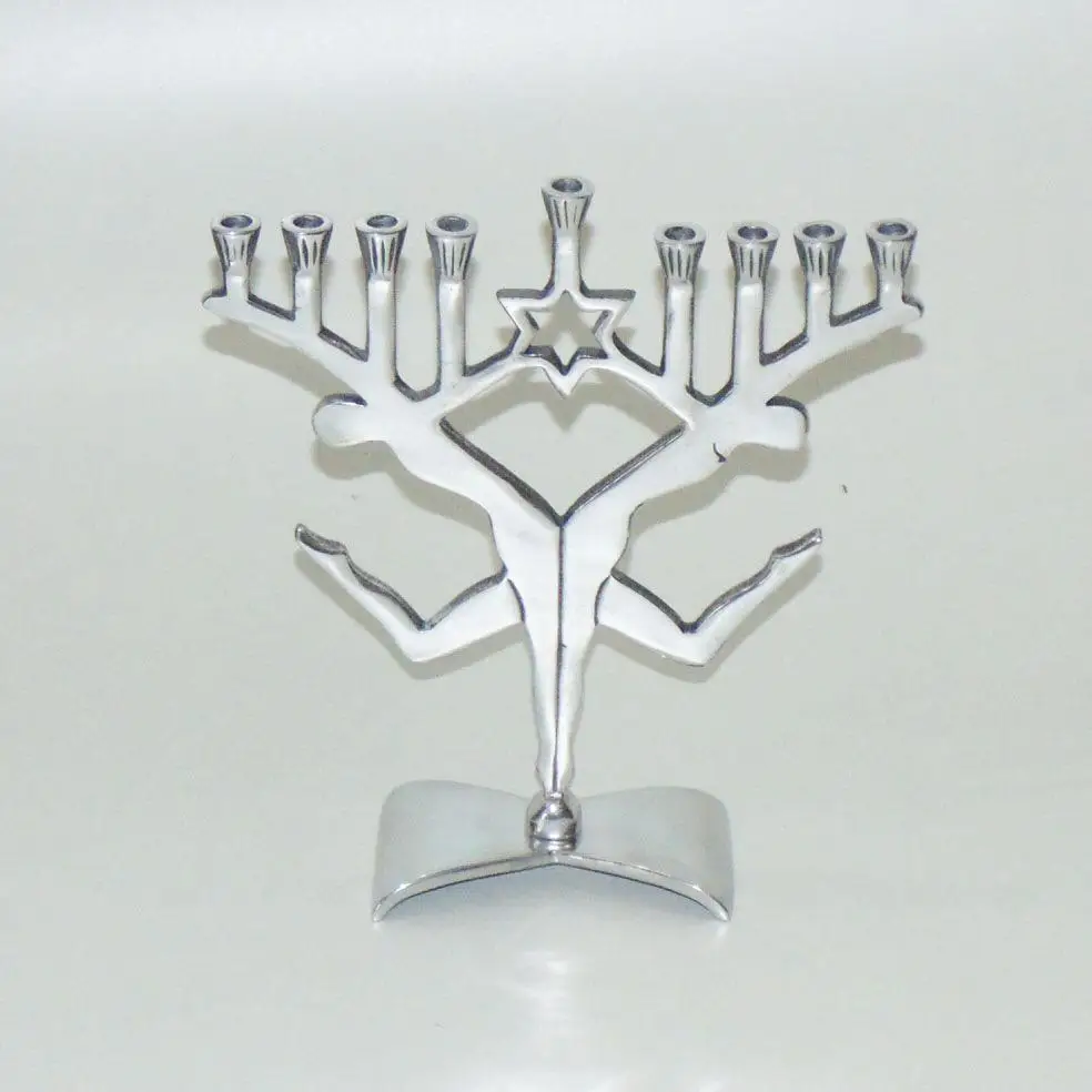 Newly Arrived Classy Menorah Candle Stick Holder Wholesale Supplier Customized Metal Hanukah Chanukah Manufacturer India