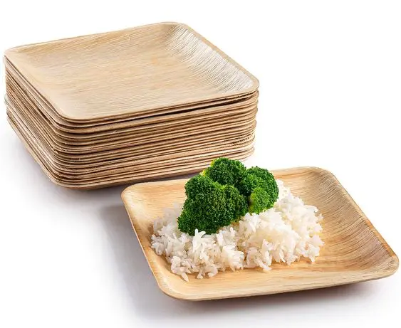 Whosale Disposable Areca Palm Leaf Wooden Plate For Wedding in Vietnam