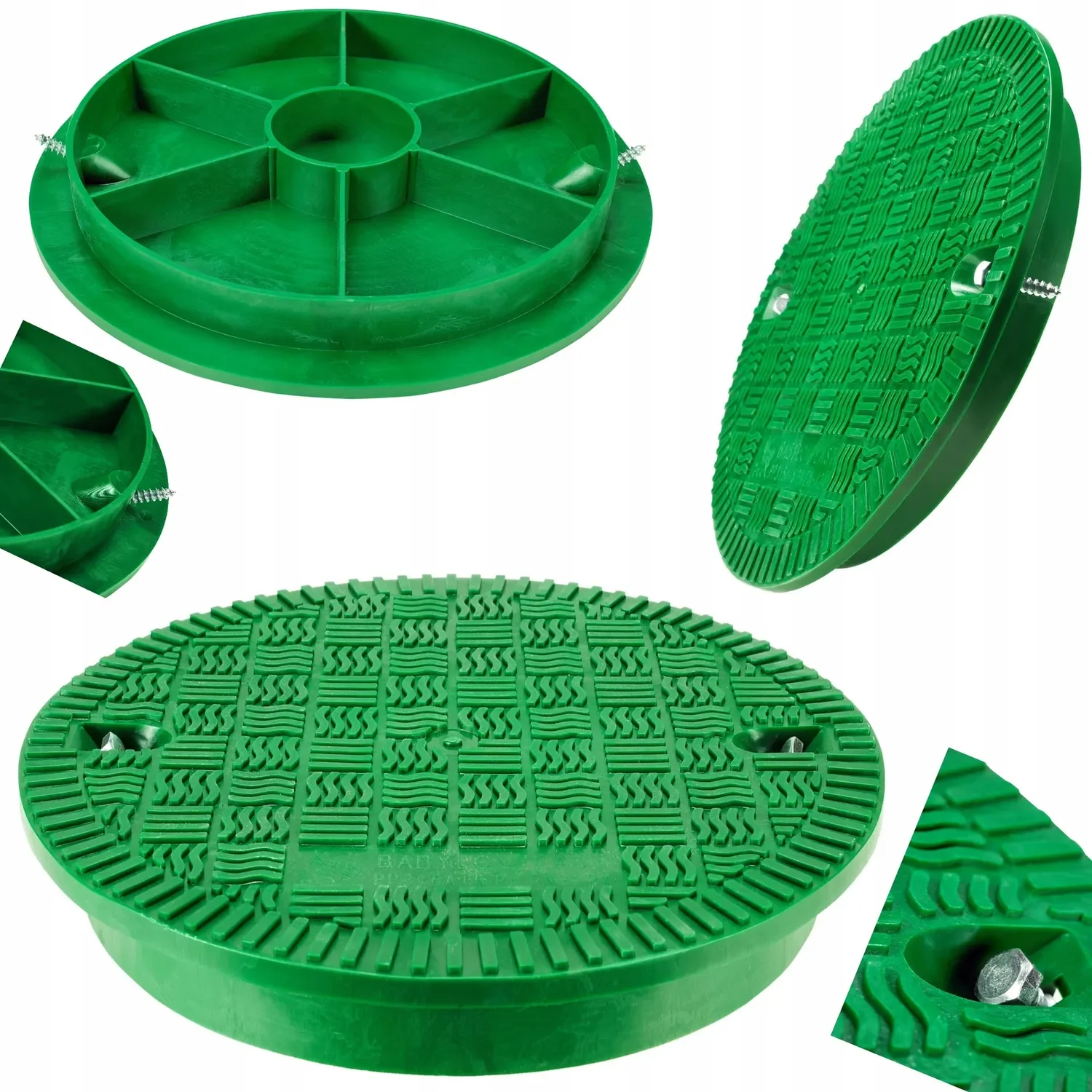 Крышка водосточного желоба из полимерного материала, пластиковая крышка канализационного люка, Круглый DN315 A15 PP зеленый