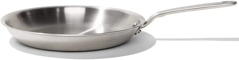 Cookware - 12-Inch Stainless Steel Frying Pan - Stainless Clad 5 Ply Constructions - Professional Cookware Italy