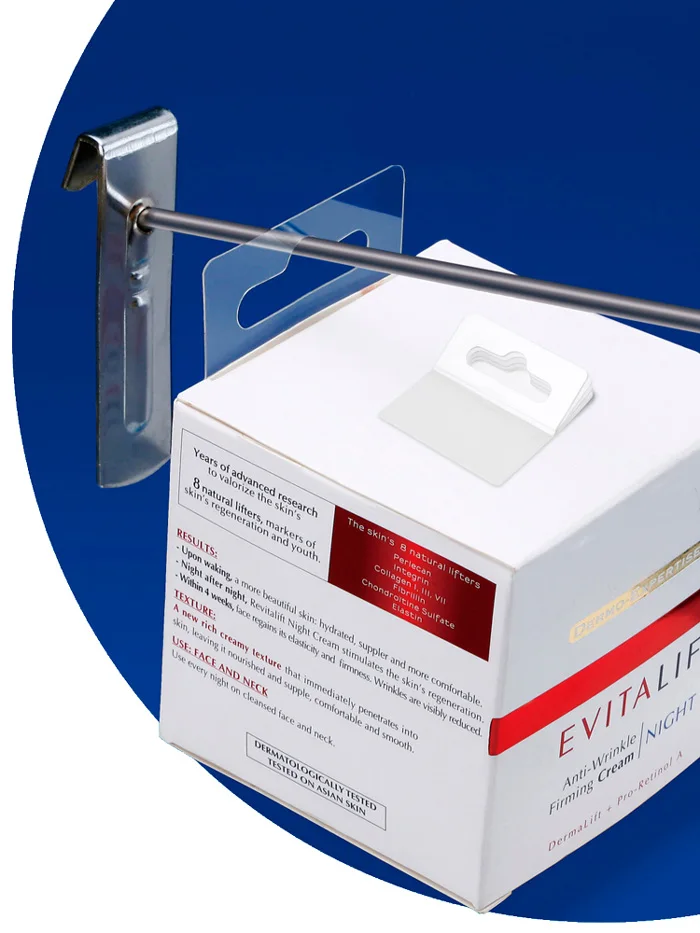 PET Adhesive Hang Tabs for Store Retail