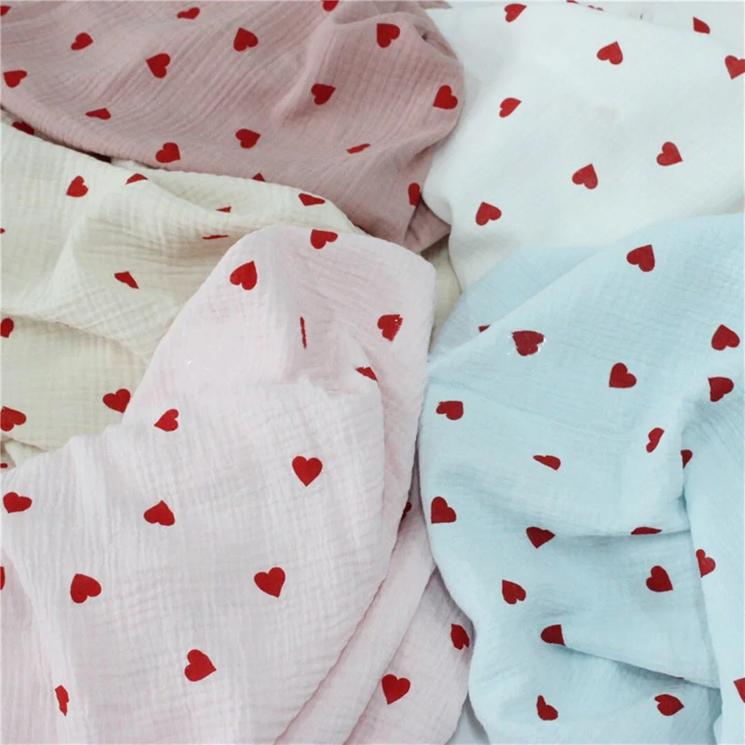 100% Cotton Green Color Double Gauze Fabric Soft& Breathable Muslin Ultra Lightweight Blanket Children Babies Sustainable