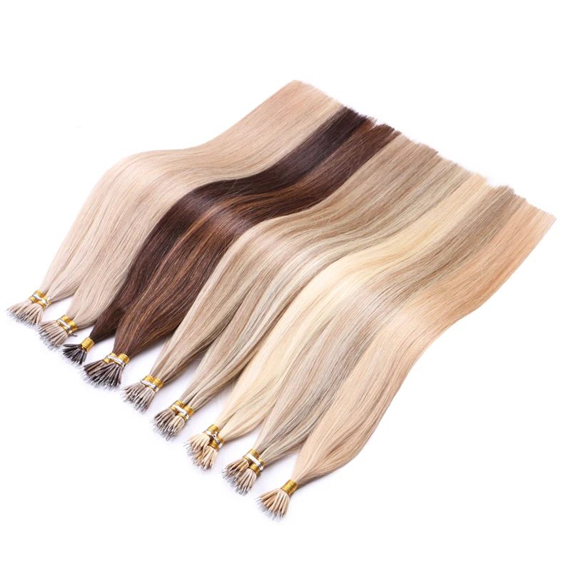 Заводская цена кутикулы неповрежденные волосы Remy 20 дюймов предварительно скрепленные нанокольцо для наращивания человеческие