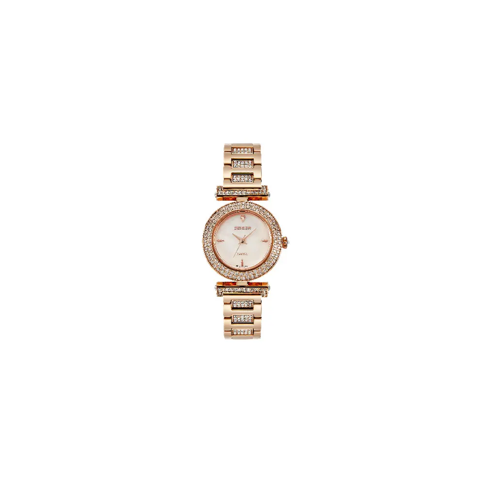 [Christian Mode]  The Best Selling In Korea Natural Diamond 1 pc Setting at 12 oclock Position Natural Stone lady watch GE1244