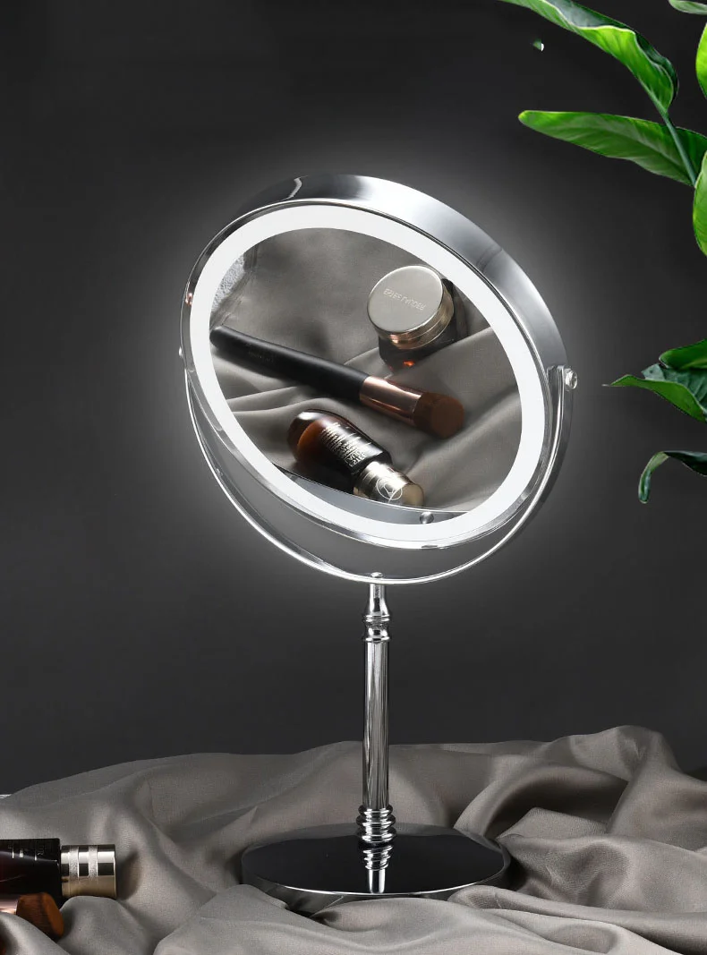 Amazon led magnify vanity mirror with lamp desktop desktop vanity mirror dormitory net red dimming beauty mirror