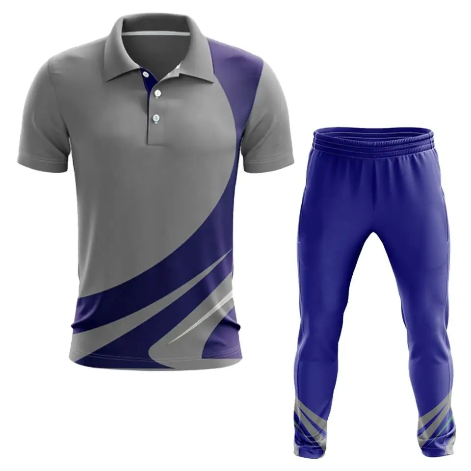 Latest Design Sportswear Cricket Full Set Uniform with Customized Logo, Team Name, Number and Available at Reasonable Price