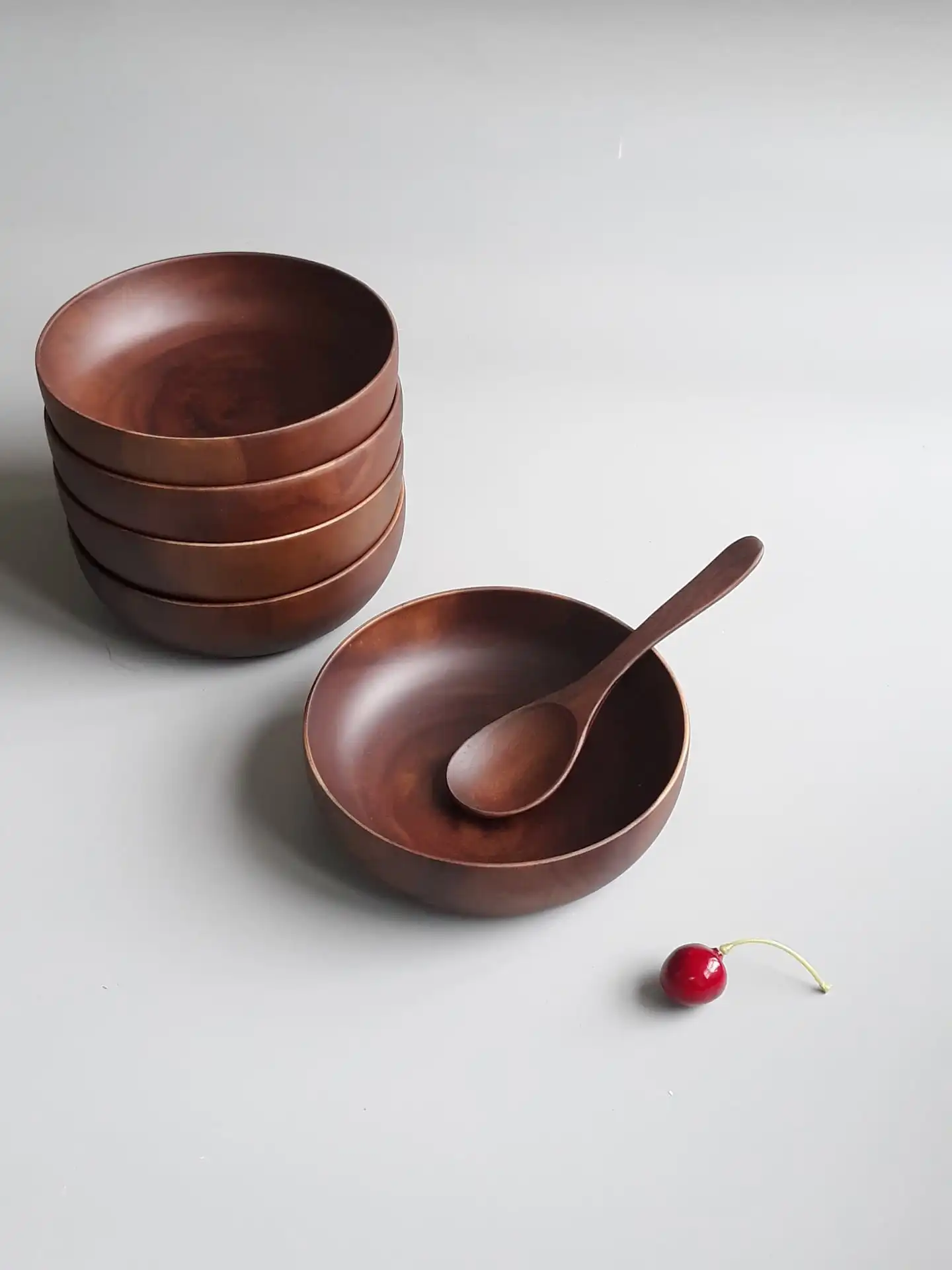 Eco Friendly Salad Bowl Durable Wooden Acacia Wood Customized Size Logo Wholesale High Quality Serving For Soup Food For Kitchen