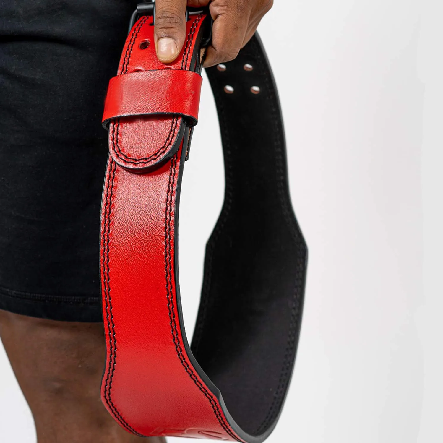 Oem Service Fitness Belt Hot Selling Black And Red Color Both Side Reversible Leather Weightlifting Belts