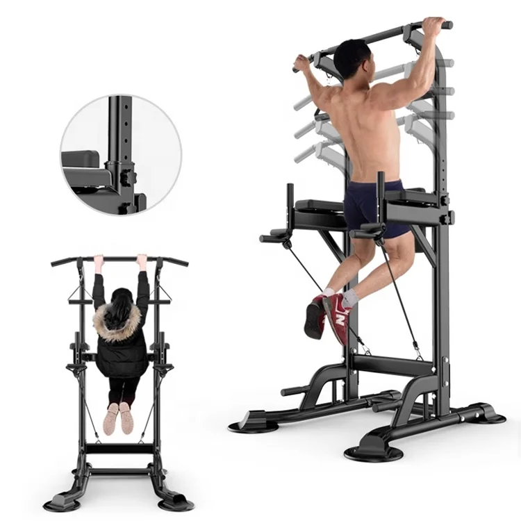 Power Tower Pull Up Bar Station Workout Dip Station for Home Gym Strength Training