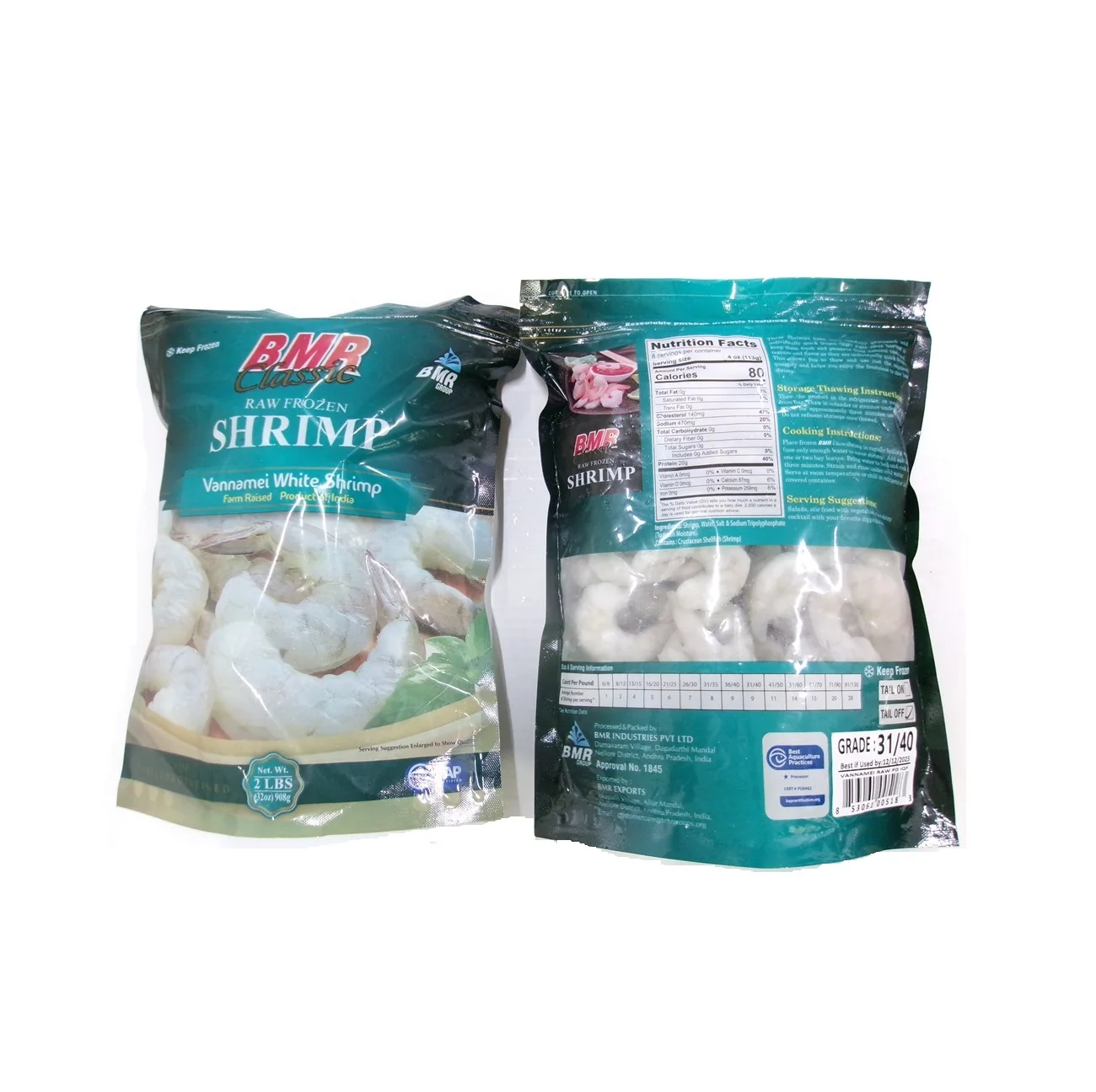 31/40 кусочков сырого кожура Devein Tail от замороженных креветок морепродуктов для потребления человеком оптового экспорта из нас