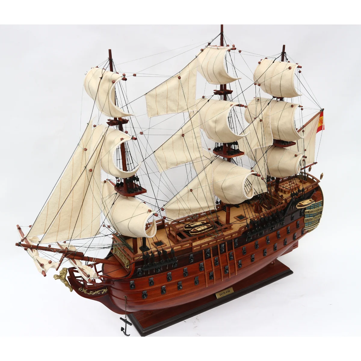 TALL SHIP SANTA ANA (1784 - 1812)  - WOODEN HANDICRAFT SHIP MODEL WITH STAND - MODEL SHIPS FOR HOME DECORATION, GIFT, COLLECTION