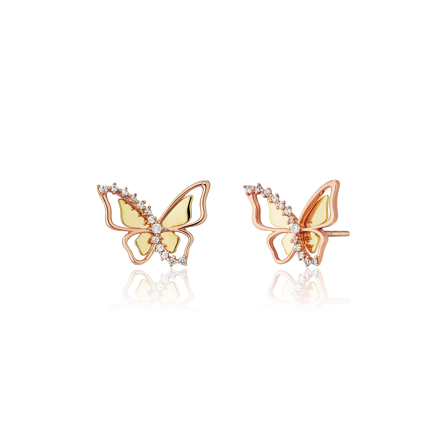 BEST SELLING 14k solid gold jewelry butterfly earrings jewelry for women - HuythanhJewelry - Vietnam manufacturer BTPTB335
