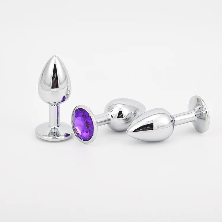 3pcs SML Sizes Colored Male Prostate Massager Anal Plug Crystal Metal Butt Plug  For Couples Women Stimulator Anal Sex Toys