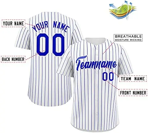 Custom Split Baseball Jersey Button Down Shirt Sports Personalized Stitched Name Number for Men/Women/Boy