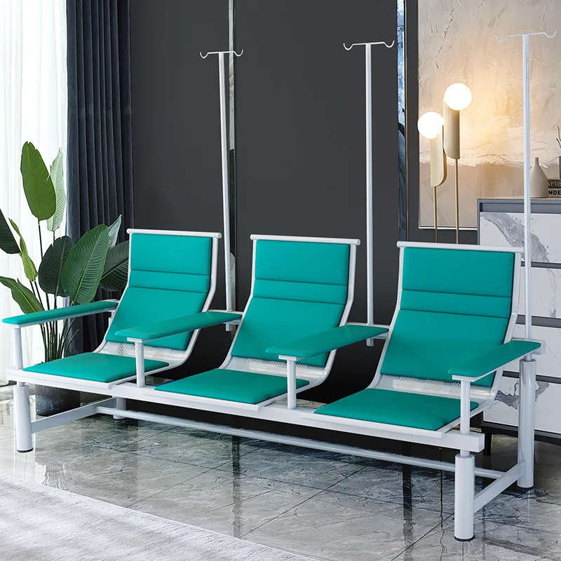 Factory Custom Three-Seater Stainless Steel Hospital Infusion Bench Airport Queuing Waiting Chair
