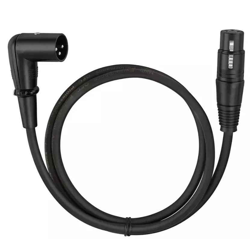 Cheap Price Right angle M/F XLR female to male HIFI 3pin connector 90 degree Audio Cable for Speaker Microphone