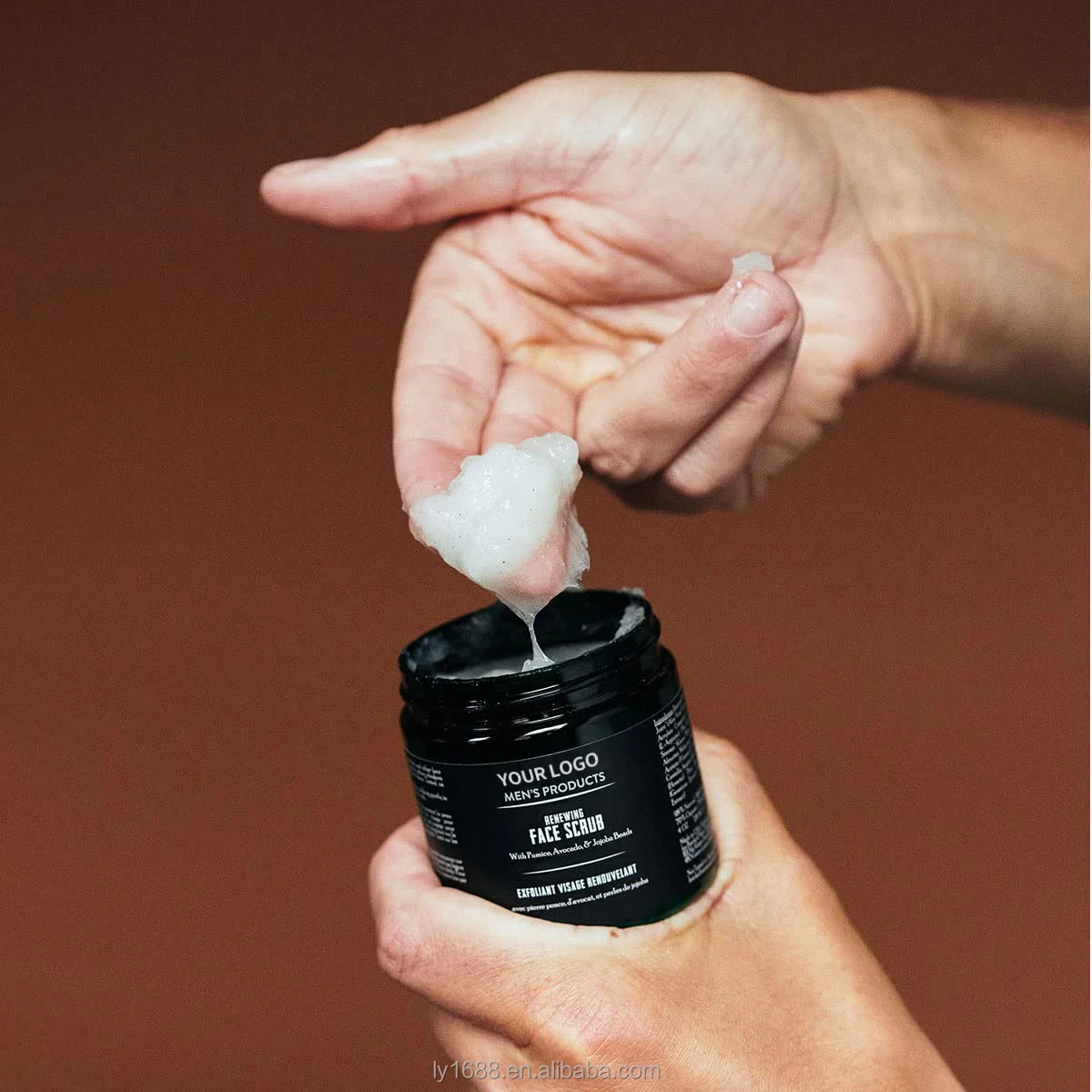 Private Label Natural Organic Deep Exfoliating Facial Scrub for Men Face Care Acne Treatment Whitening Sloughs Away Oil