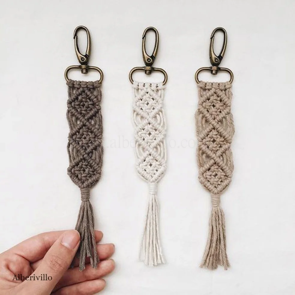 Wholesale Boho Macrame Keychain  Handmade Cotton Rope Keychain Manufacturer