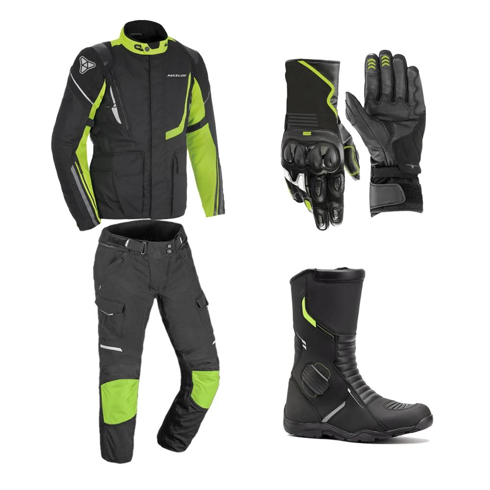 Motorcycle Racing Suit Biker Suit Riding Textile Suit Motorcycle Leather Gloves Motorbike Textile Trouser Riding Boots and shoes