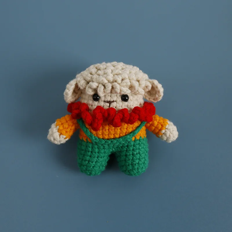 Crochet Animal Car Dashboard Decor Cute Crochet Sheep Car Interior Accessory Crochet Amigurumi Doll for Car Dashboard Accessory