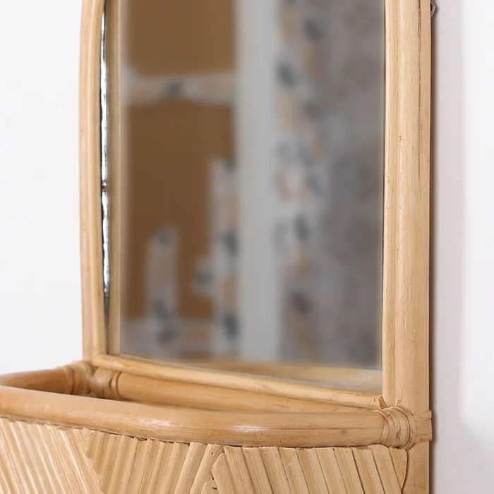 Wholesale rattan wall mirror decorations eco-friendly rattan for home decoration cheap price and high quality made in Vietnam