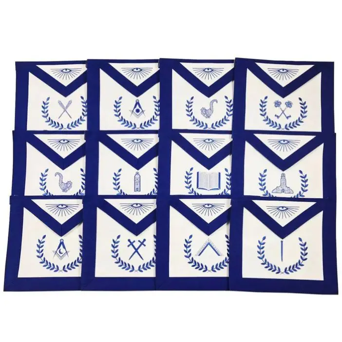 Blue Lodge Officer Aprons & Aprons Sets Freemason Masonic apron Set of 12