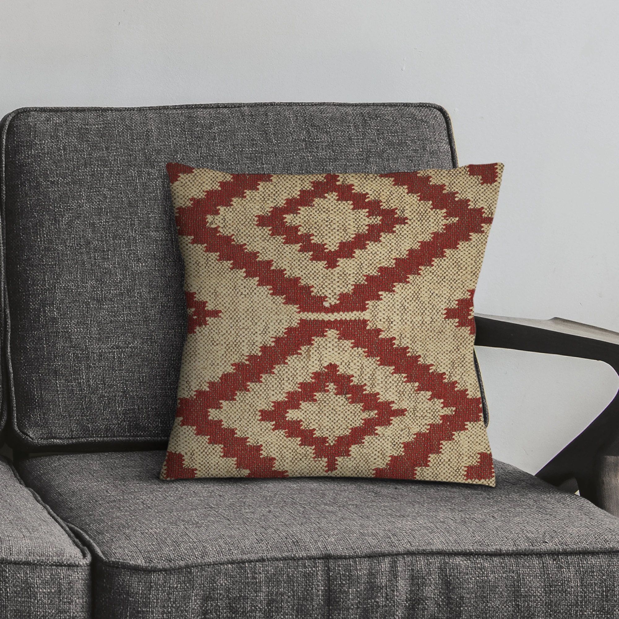 Authentic Traditional Square Cushion Seat Pad Hand-Woven Wool Jute Pillow for Home Decoration Sofa Chair Back Support