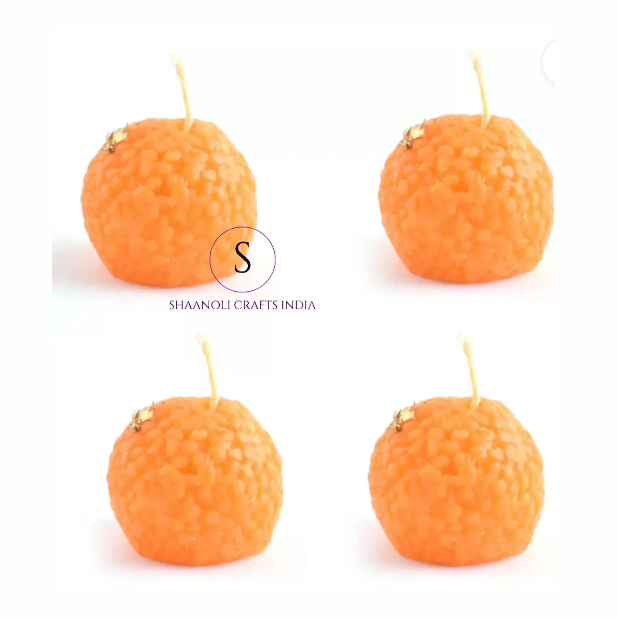 Unique Modak Laddu Shape Wax Candle Party Decorative Candles Set Of 7 In Box For Home Diwali Festival Decorations Wax Candle