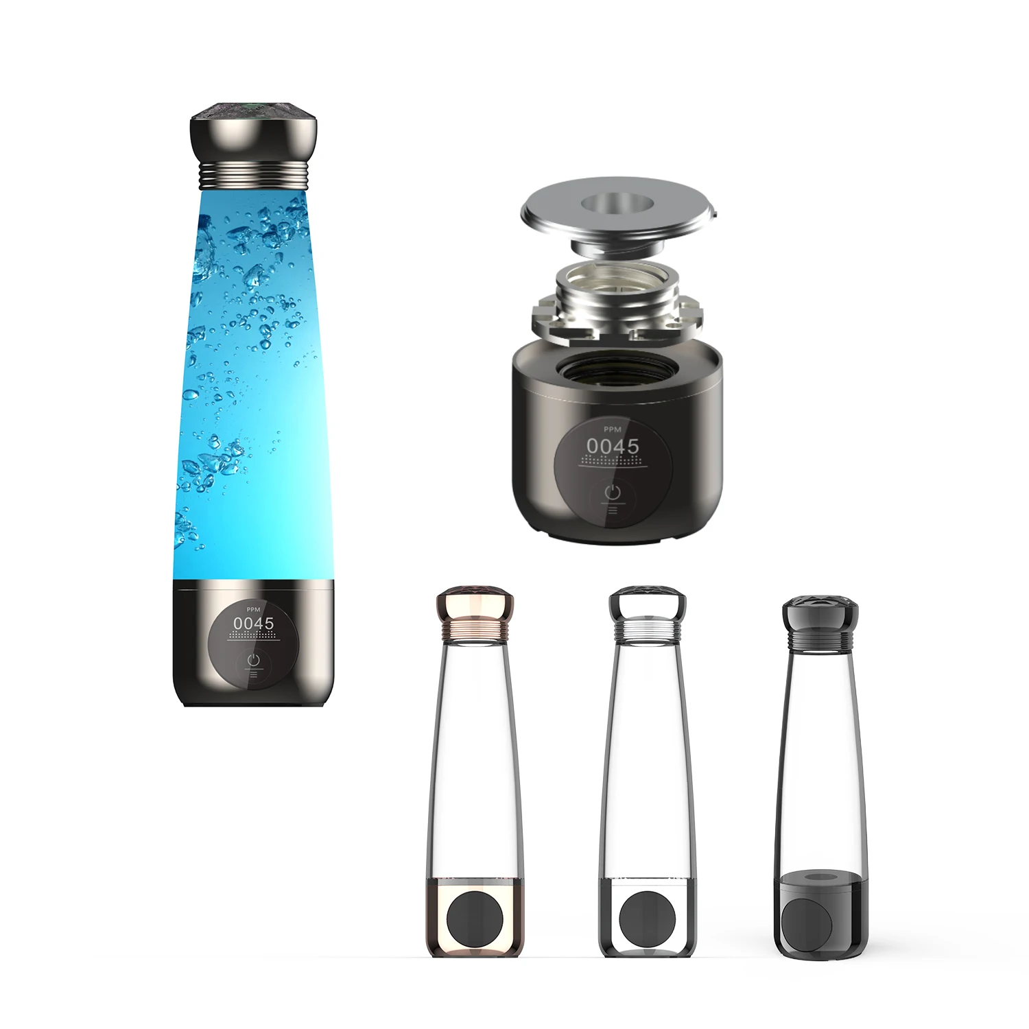 Hydrogen-Rich Water Cup Electrolizer Molecular H2 Gas Inhalation Portable Alkaline Hydrogen Water Bottle Generator