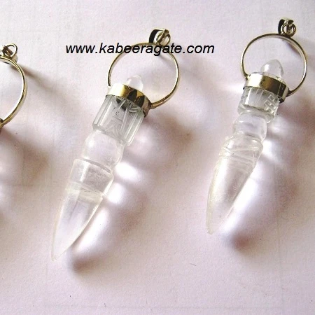 Wholesale Gemstone Pendants : Crystal Quartz Phurba Pendants