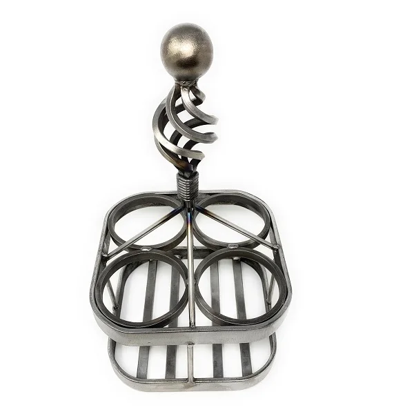 Good Quality Metal Wine Holder Metal Iron Decorative Wine Holder For 4 Bottles Free Standing Countertop Metal Wine Rack Handmade