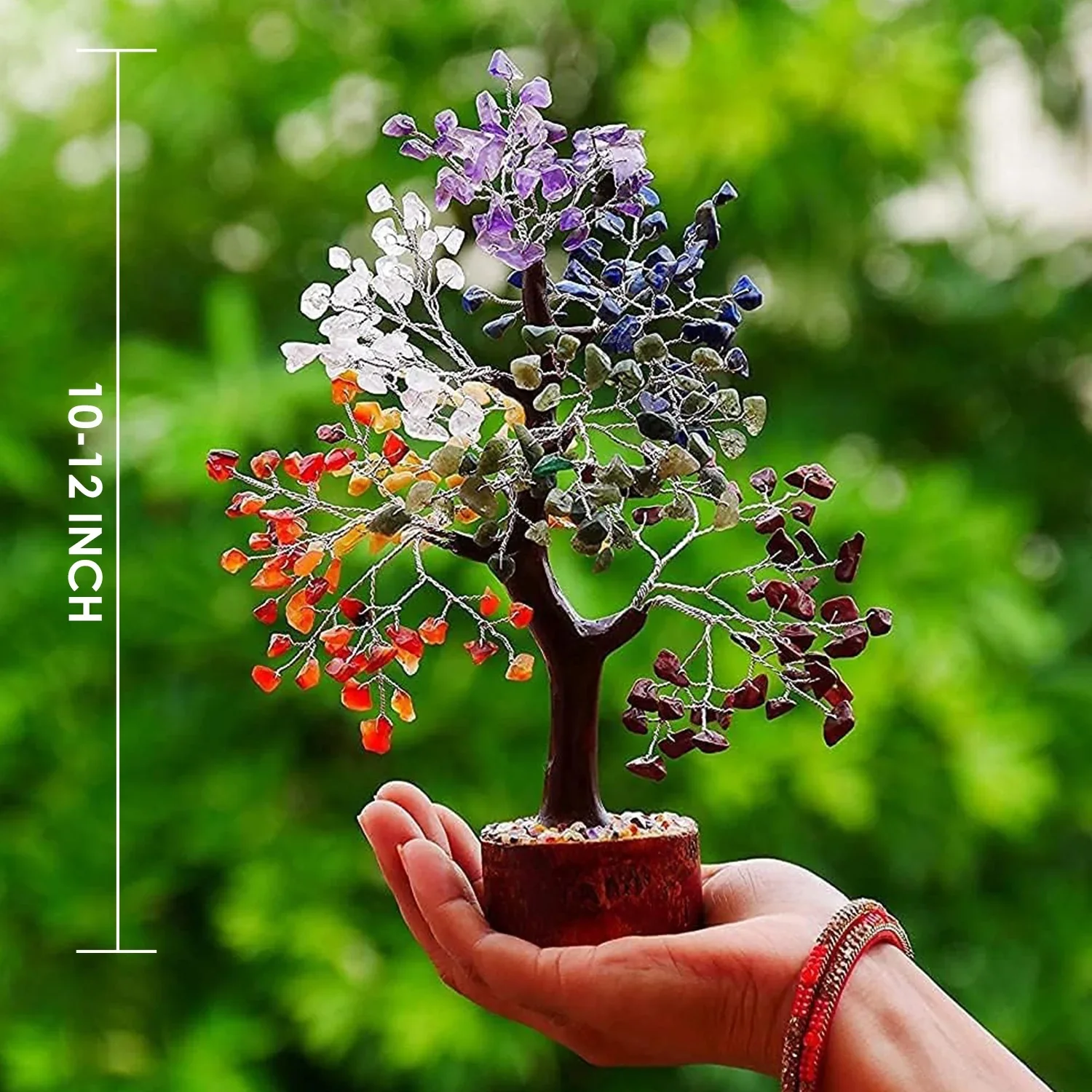 best selling natural agate stones crystal healing gemstone seven chakra beads chips healing wire agate stone tree for decoration