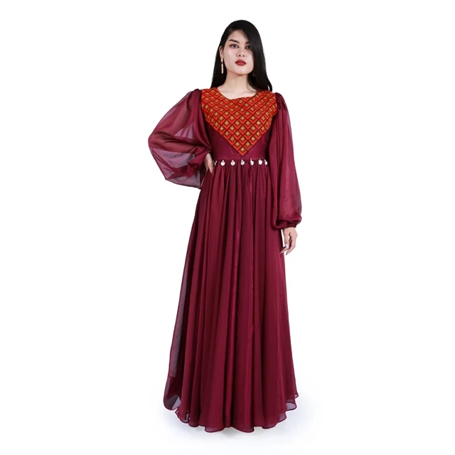 New Hand Made Beautiful Red Color Afghani Style with coins belt Hot Selling 2024