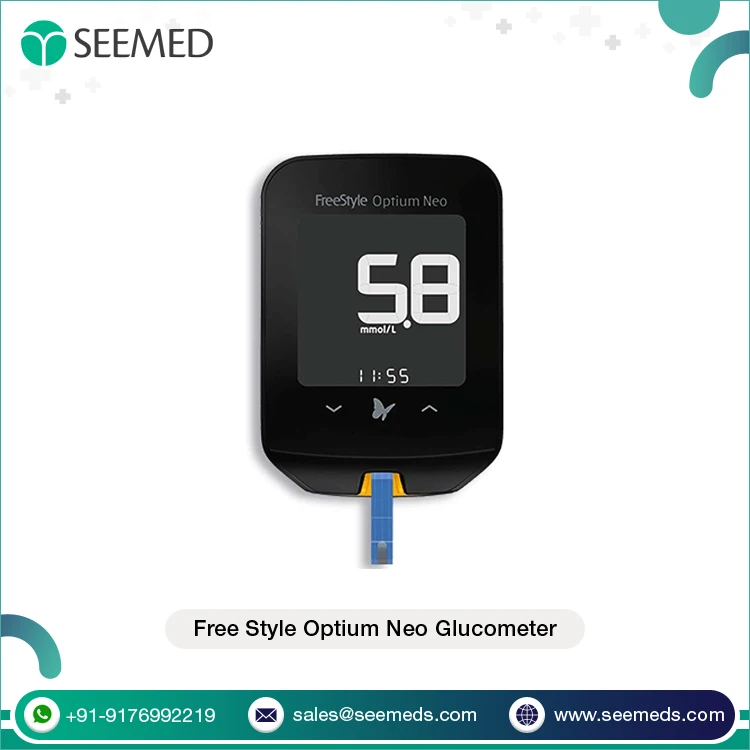 High-contrast LCD Display No Coding Required Blood Sugar Level Test Free Style Optium Neo Glucometer at Best Price