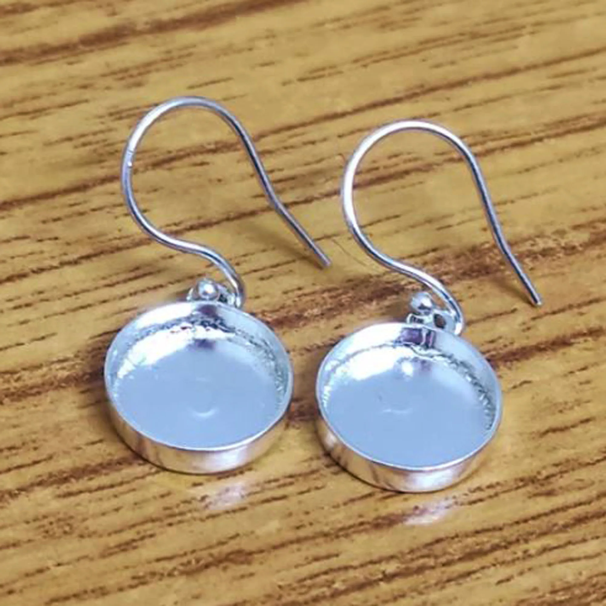 Good Quality Component Mounting Jewelry Setting Supply Manufacture Metal Round 4mm Bezel 925 Sterling Silver Cup Dangle Earring