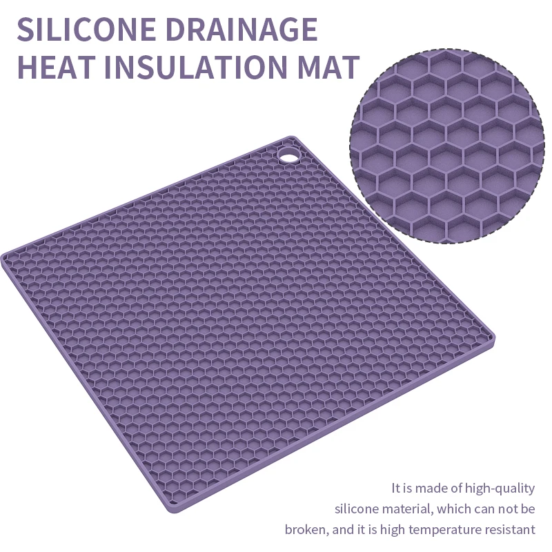 Multipurpose Trivet Large Coaster Silicone Pad Spoon Rest Hot Pot Holder Silicone Trivet Mat Square Modern Sustainable 100pcs