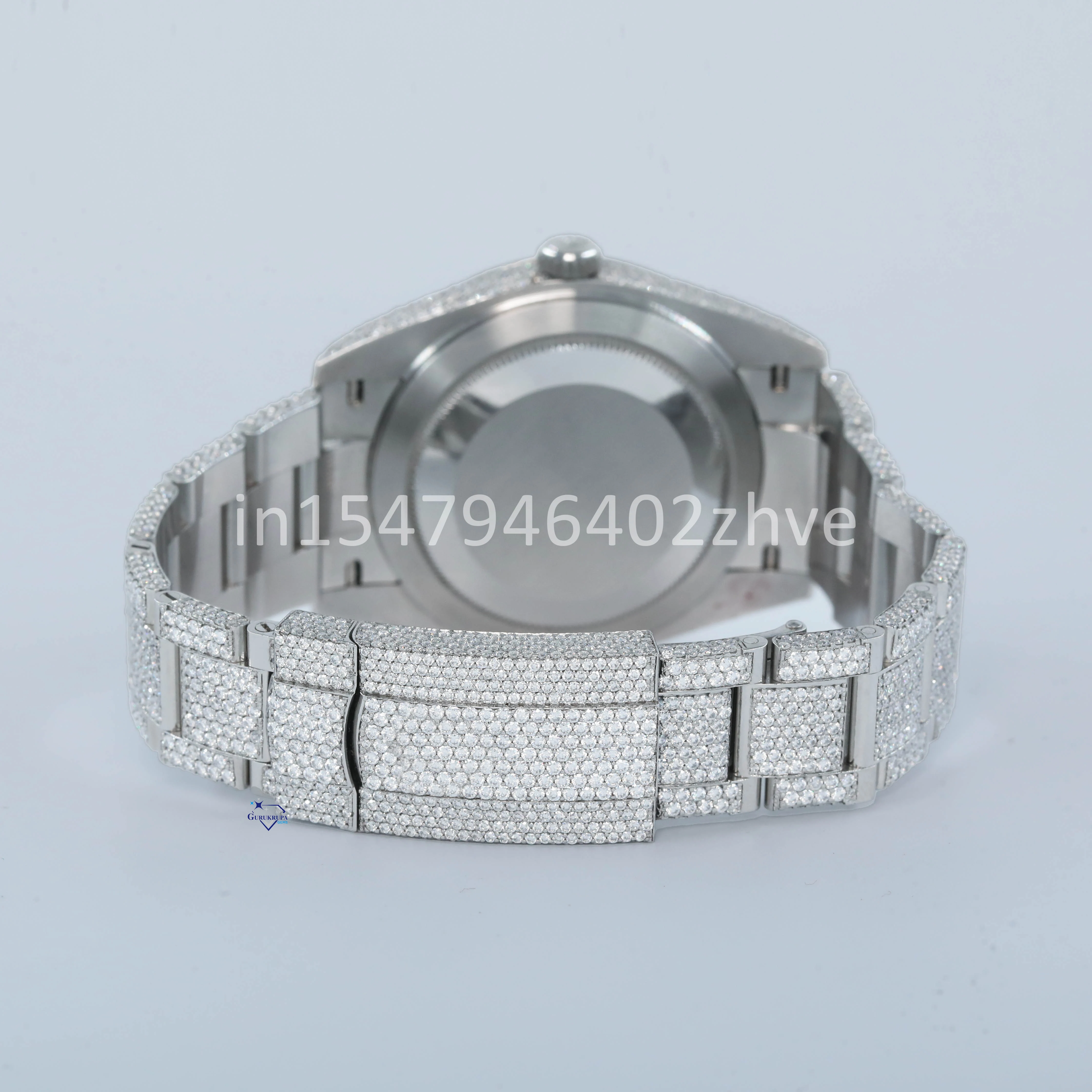 Brilliant round cut fully iced out moissanite diamond watch for men perfect for any occasion beauty with VVS clarity diamond