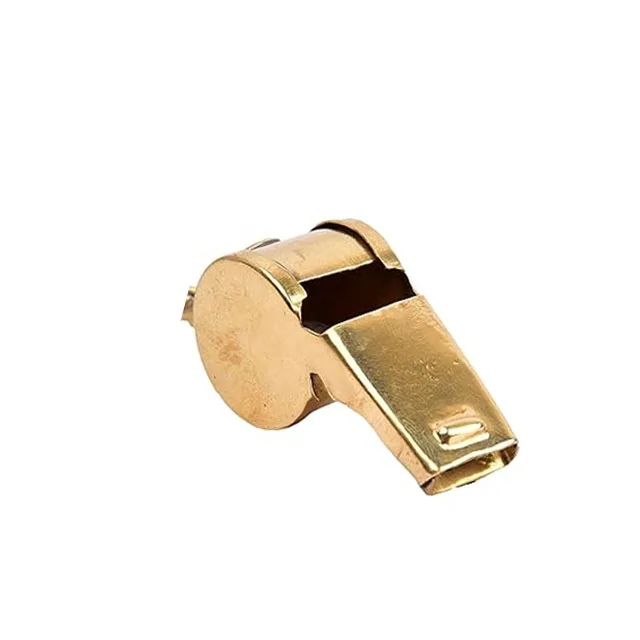 Premium Quality Brass Metal Whistle Keychain Gold Plated Decorative Art Accent Perfect for Everyday Use Gift Giving